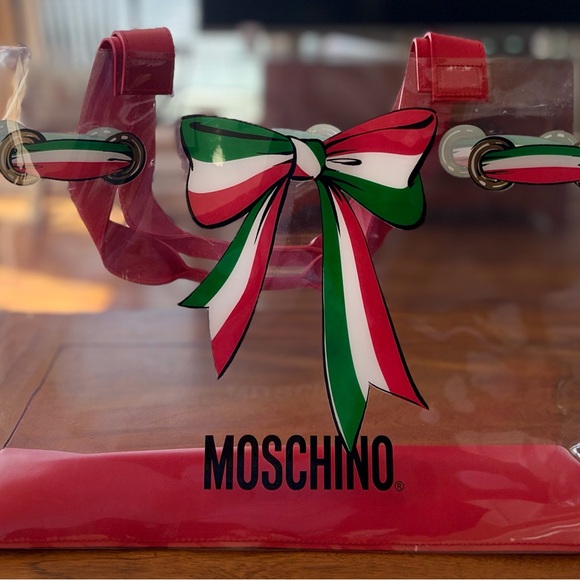Moschino Transparent Tote with Red and Green Bow - EUC - Picture 4 of 8